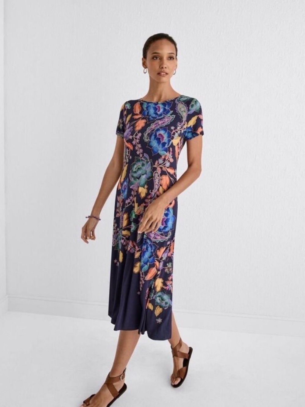 EUC Johnny Was The Janie Favorite Boatneck Cap Sleeve Dress Stevie’s Garden